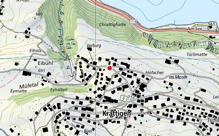 Carte indiquant l’emplacement de Spielgruppe (École)
