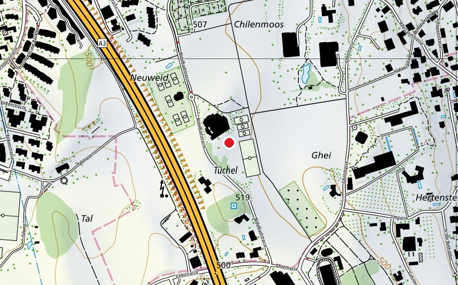 Mappa con la posizione di Spinnergut (Scuola)