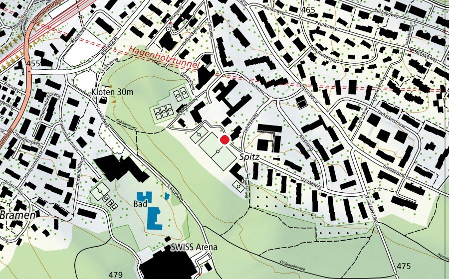 Map showing the location of Spitz (School)