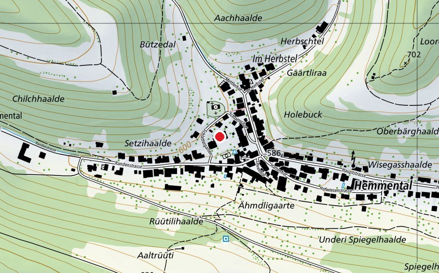 Mappa con la posizione di Sporthalle Hemmental (Scuola)