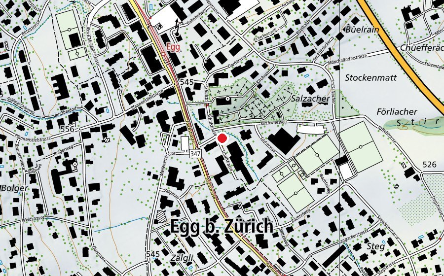 Karte mit dem Standort von Spritzenhäuschen, Schülerraum (Schule)