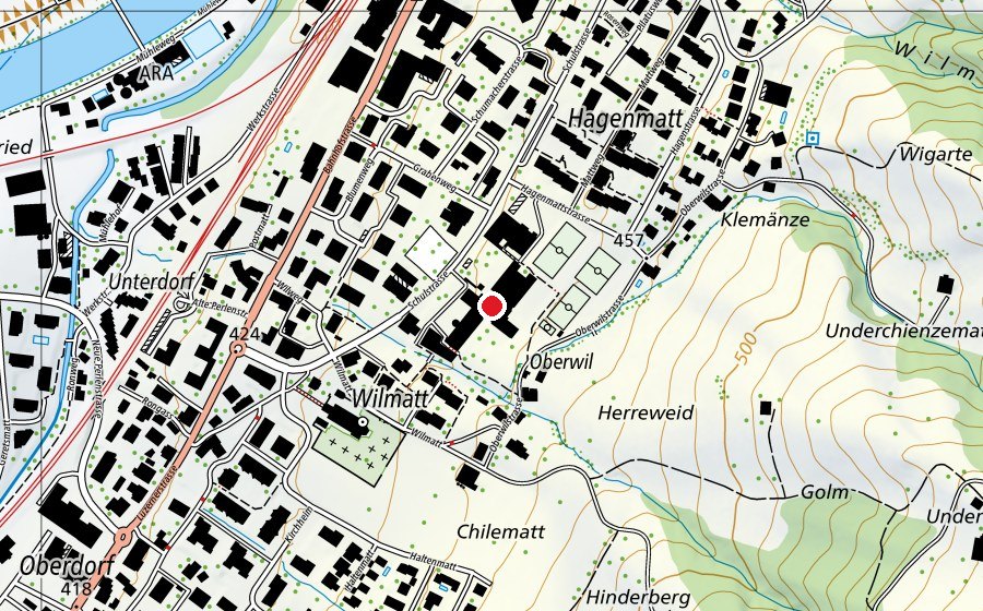 Mappa con la posizione di St. Martin (Scuola)