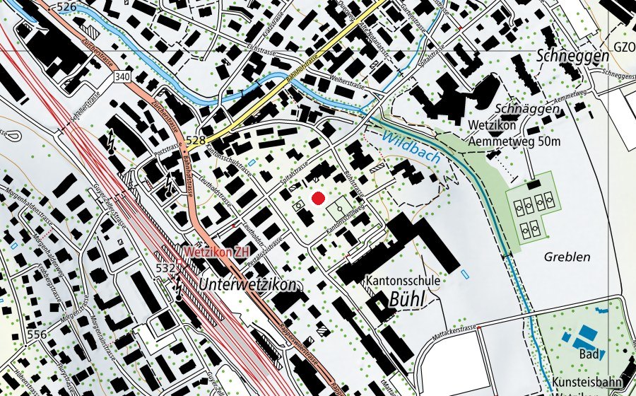 Map showing the location of Städtische Primarschule Bühl (School)