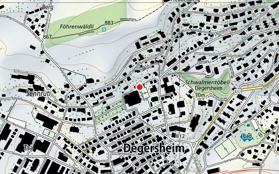 Map showing the location of Steinegg (School)