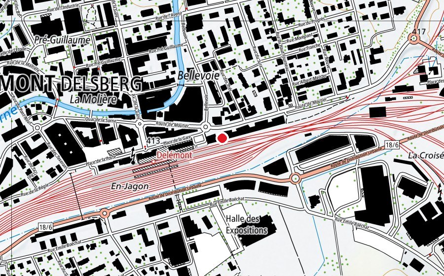 Carte indiquant l’emplacement de StrateJ (École)
