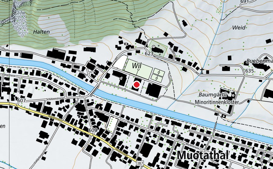 Map showing the location of Stumpenmatt (School)