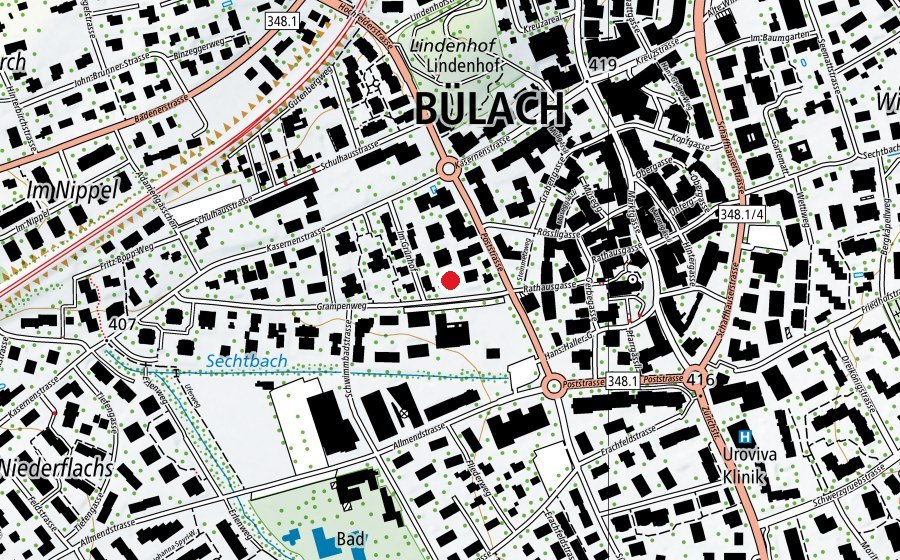 Map showing the location of Tagesschule Bülach (School)