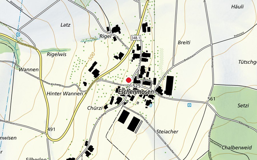 Carte indiquant l’emplacement de Tagesschule Eschenmosen (École)