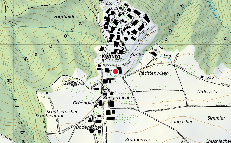 Karte mit dem Standort von Tagesschule Kyburg (Schule)