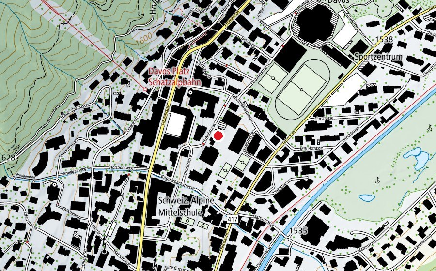 Carte indiquant l’emplacement de Talentschule Davos (École)