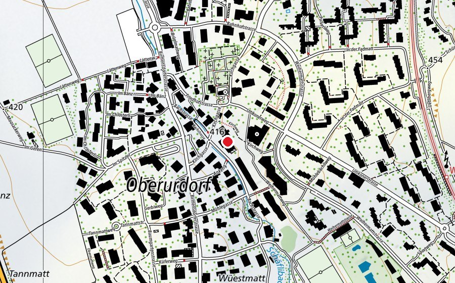 Mappa con la posizione di TANZ-FABRIK (Scuola)