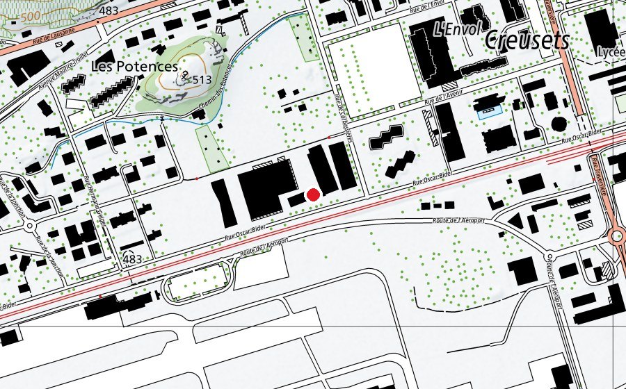 Carte indiquant l’emplacement de Tecbat (École)