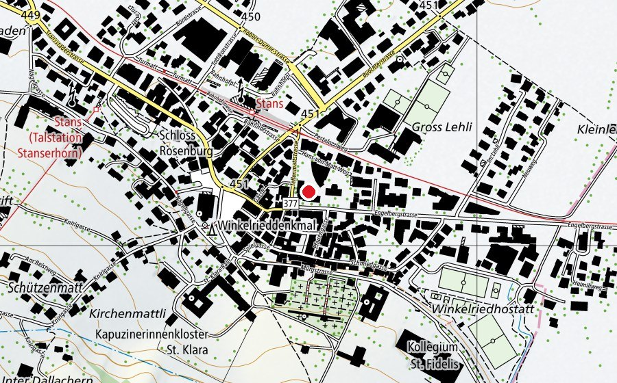 Carte indiquant l’emplacement de Tellenmatt 1 (École)