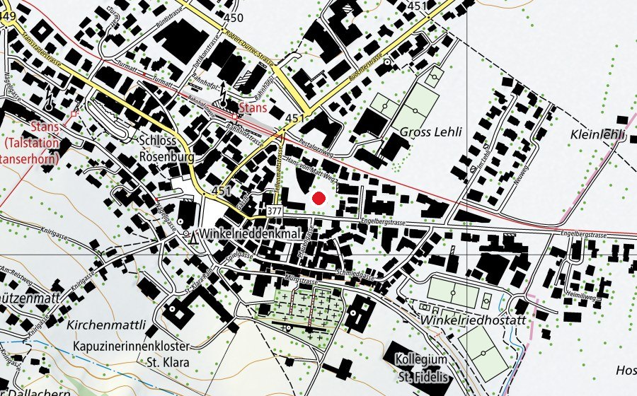 Map showing the location of Tellenmatt 3 (School)