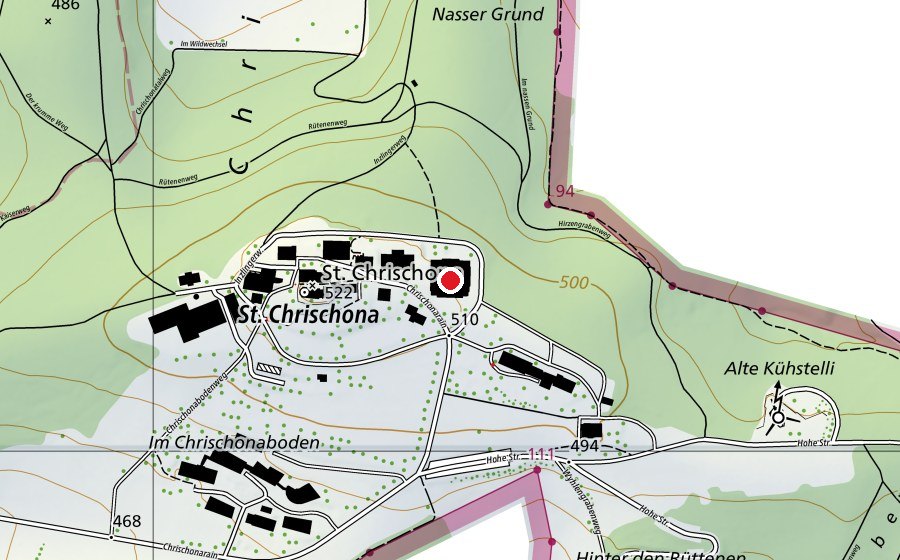 Carte indiquant l’emplacement de Theologisches Seminar St. Chrischona TSC (École)