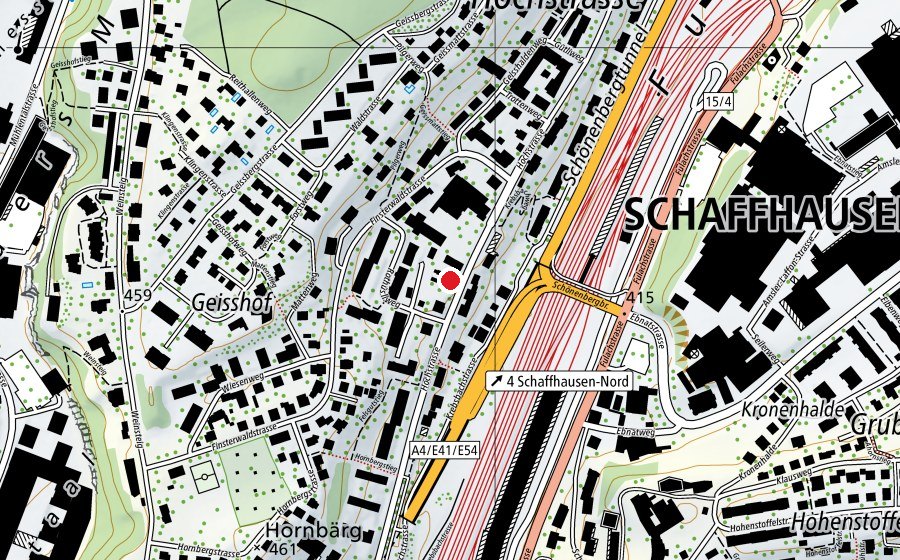Karte mit dem Standort von Time-out Klasse Schaffhausen (Schule)
