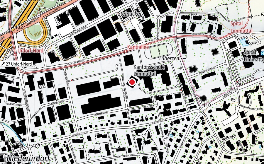 Map showing the location of Trakt E (School)