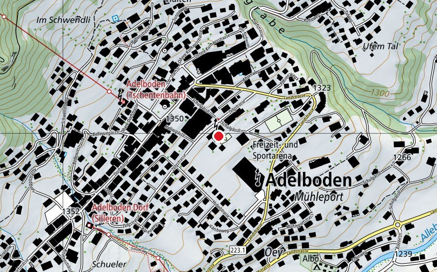 Carte indiquant l’emplacement de Turnhalle (École)