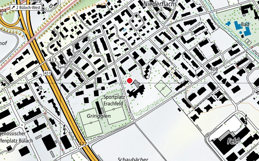 Carte indiquant l’emplacement de Turnhalle Allmend (École)