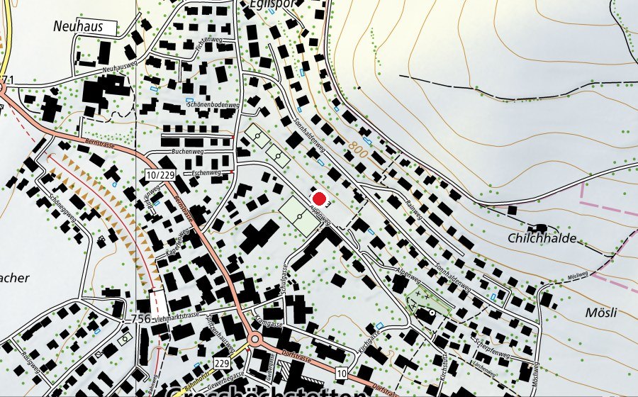 Mappa con la posizione di Turnhalle Alpenweg (Scuola)