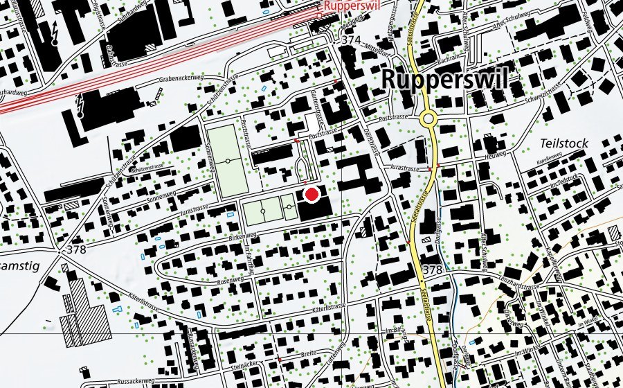 Mappa con la posizione di Turnhalle Jurastrasse (Scuola)
