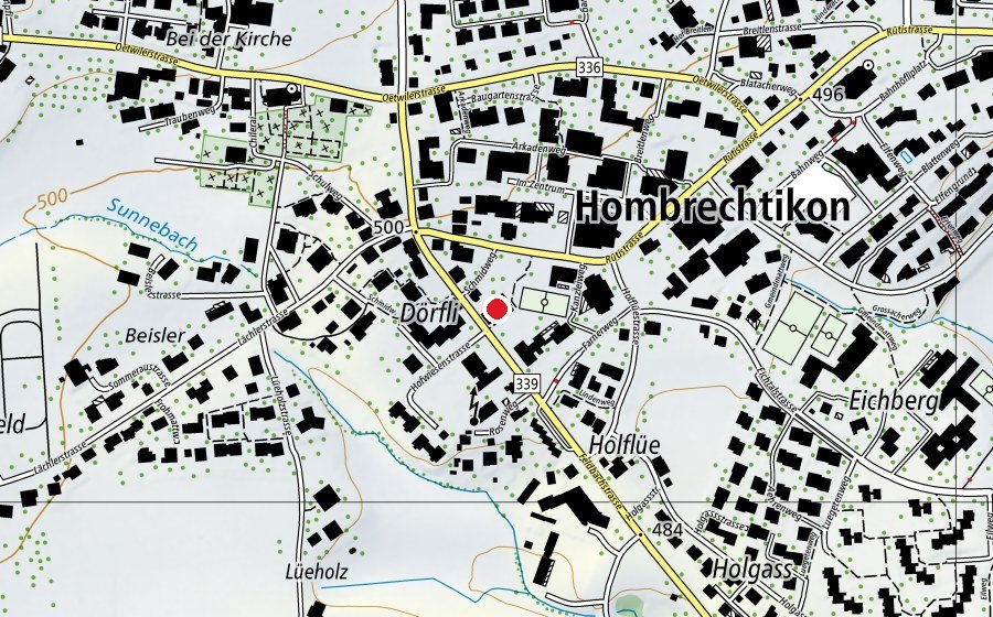 Mappa con la posizione di Turnhalle Neues Dörfli (Scuola)