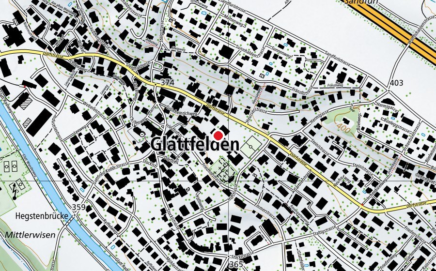 Mappa con la posizione di Turnhalle Schulhaus Hof (Scuola)