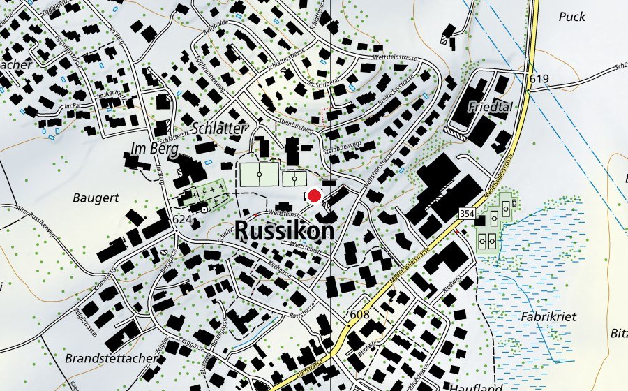 Map showing the location of Turnhalle Sunneberg (School)