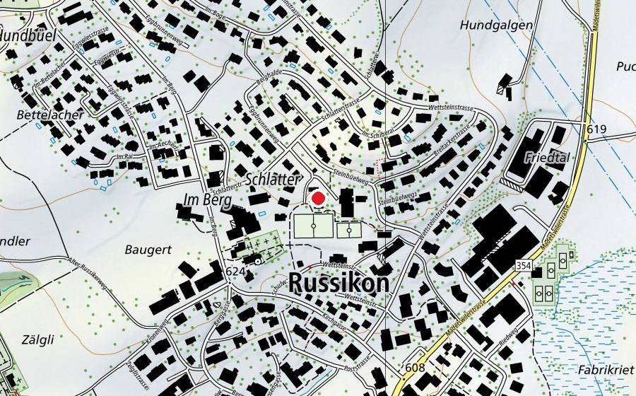 Mappa con la posizione di Turnhalle Wettstein (Scuola)