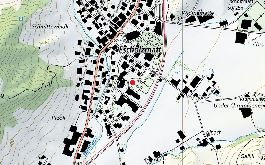 Mappa con la posizione di Turnhalle Windbühlmatte (Scuola)