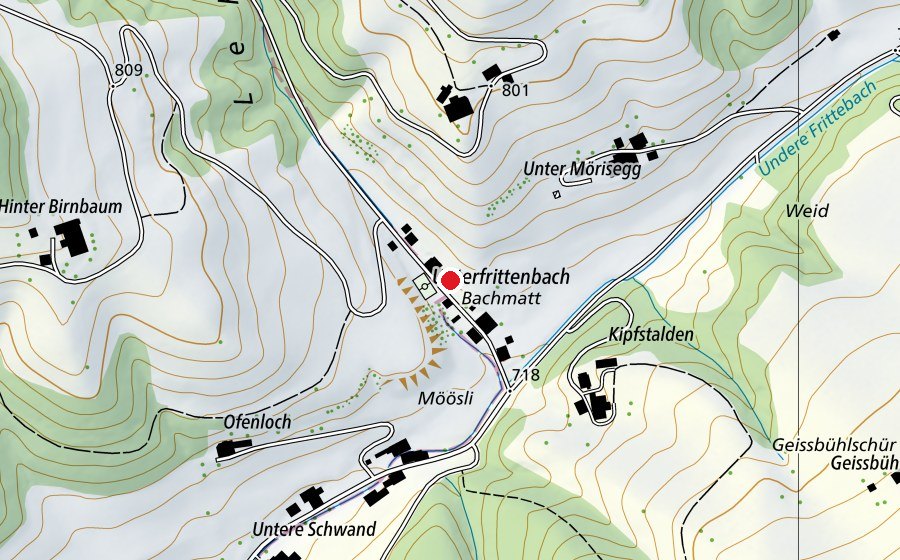 Carte indiquant l’emplacement de Unterer Frittebnach (École)