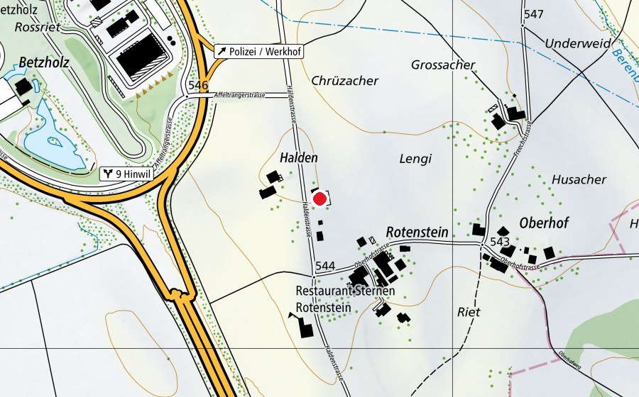 Map showing the location of Unterholz (School)
