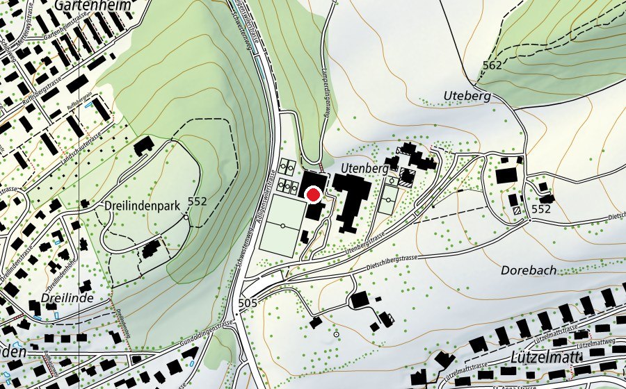 Carte indiquant l’emplacement de Utenberg (École)