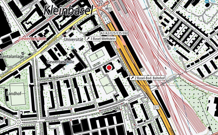 Mappa con la posizione di Vogelsang (Scuola)