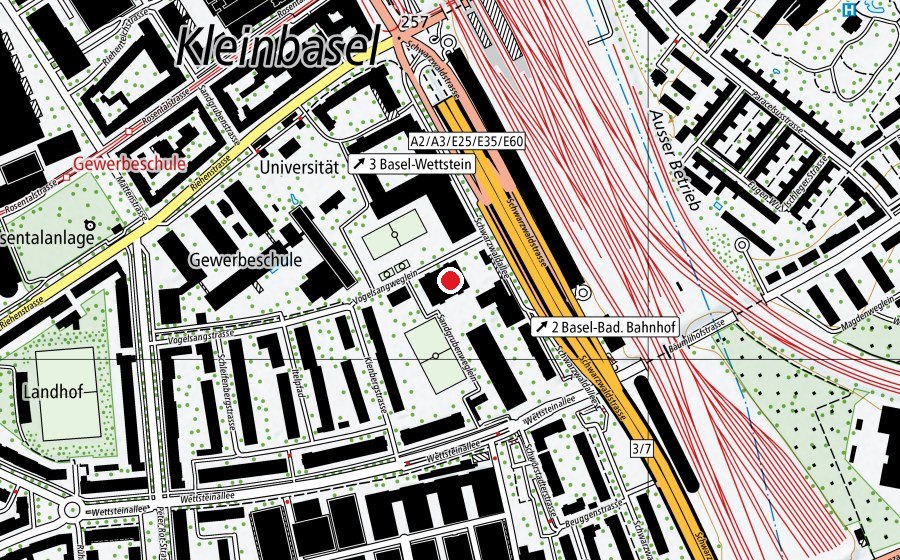 Mappa con la posizione di Vogelsangschulhaus (Scuola)
