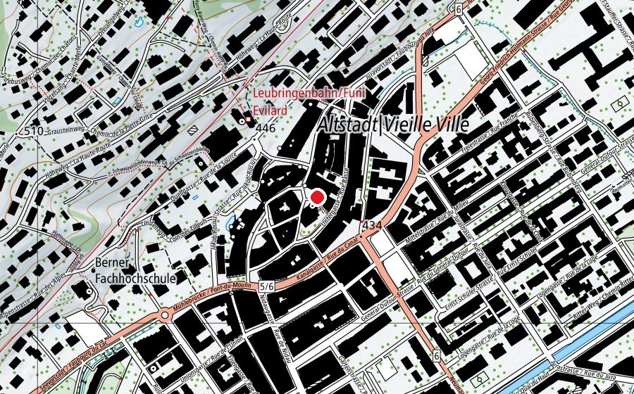 Carte indiquant l’emplacement de Volkshochschule Region Biel-Lyss (École)