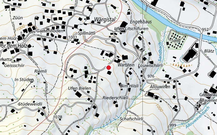 Map showing the location of Wärgistal (School)