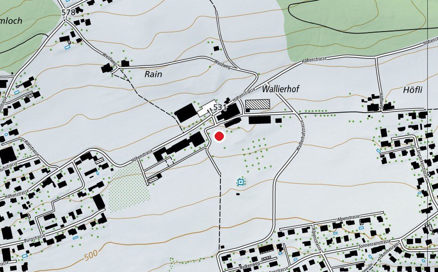 Map showing the location of Wallierhof (School)