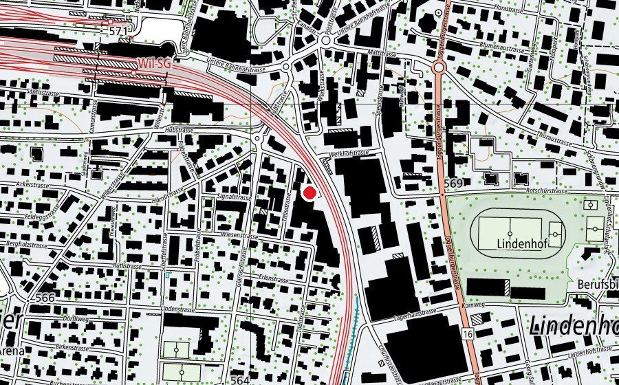 Map showing the location of Wilingua Sprach und Handelsschule (School)