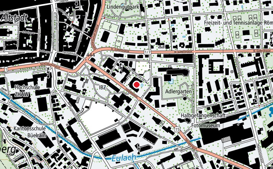 Mappa con la posizione di Wirtschaftsschule KV Winterthur (Scuola)