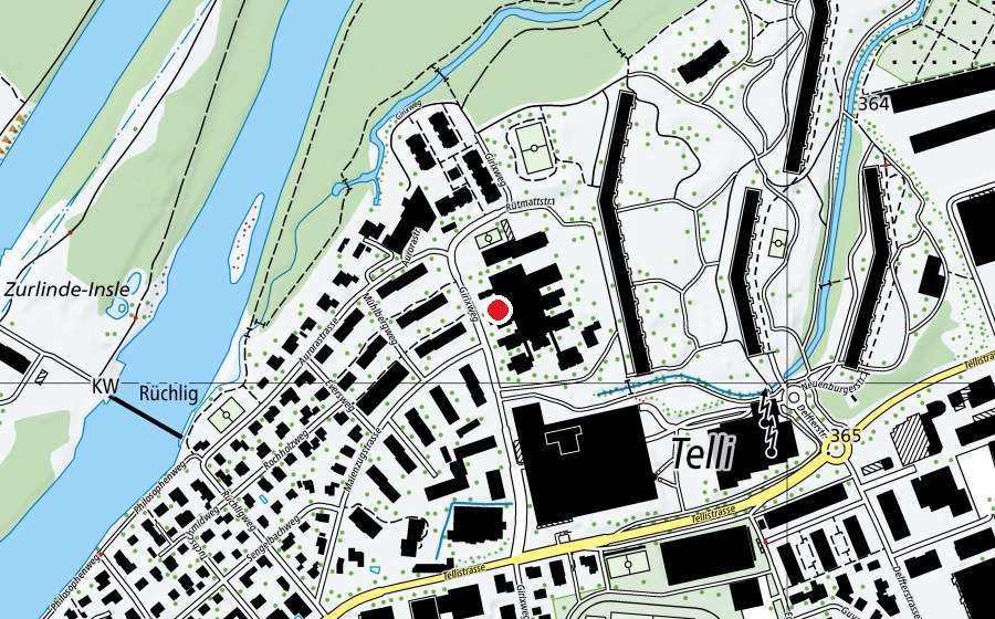 Karte mit dem Standort von zeka Zentrum (Schule)