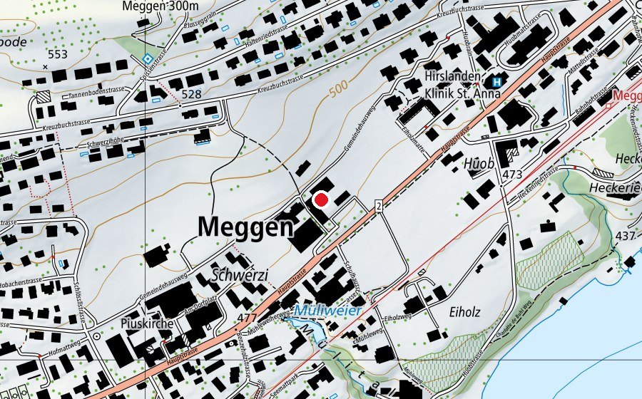 Mappa con la posizione di Zentral 1 (Scuola)