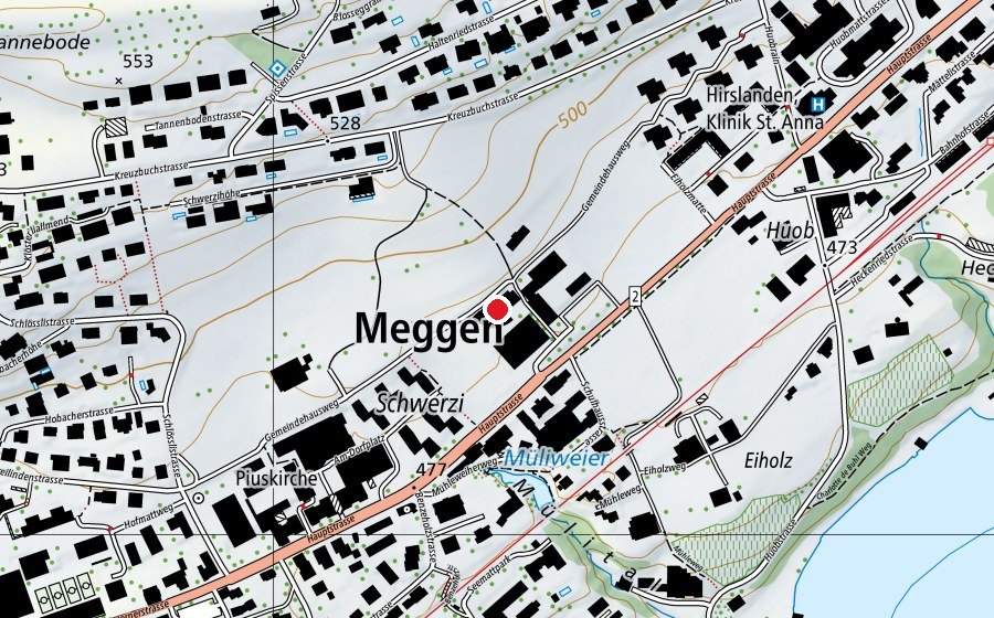 Mappa con la posizione di Zentral 2 (Scuola)