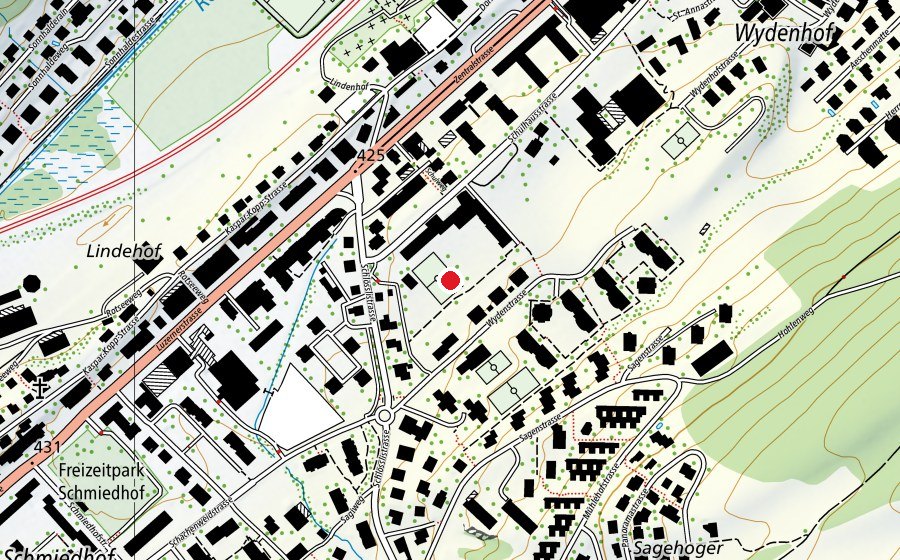 Carte indiquant l’emplacement de Zentrum (École)
