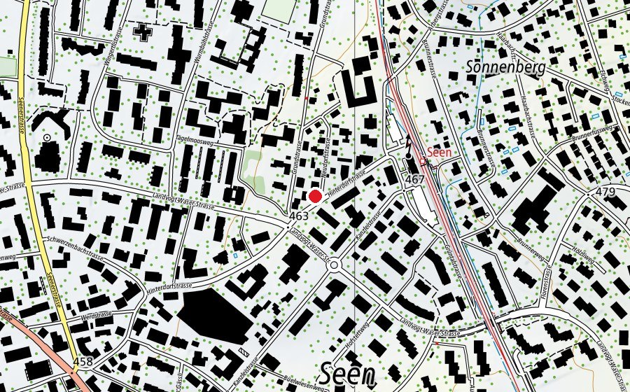 Map showing the location of Zentrum Eule (School)