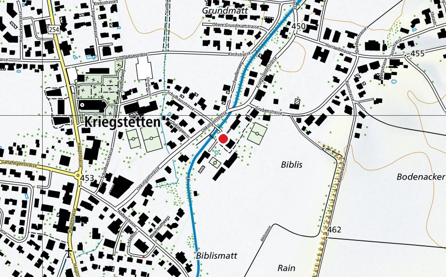 Map showing the location of Zentrum für Sonderpädagogik Kriegstetten (School)