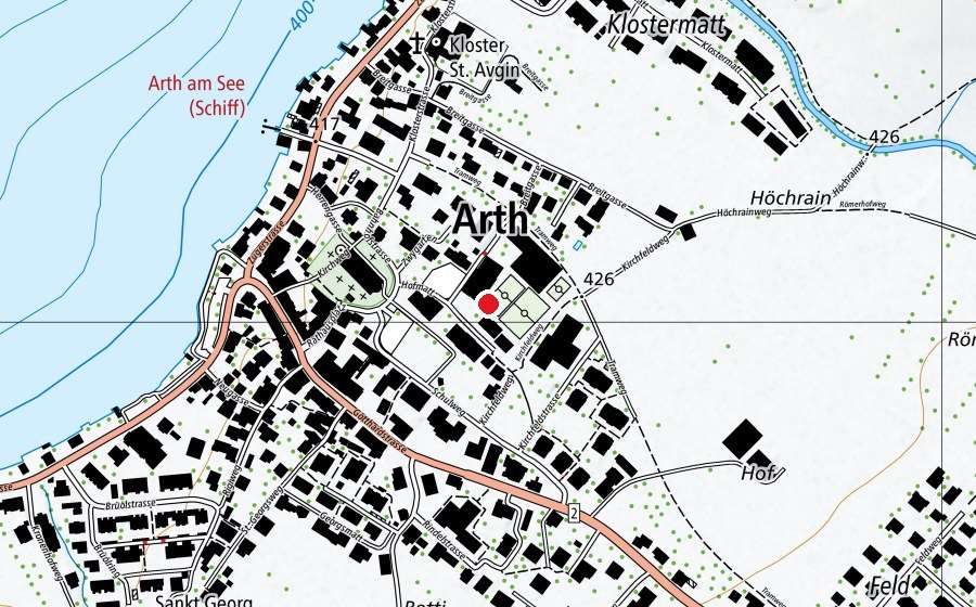 Map showing the location of Zwygarten (School)