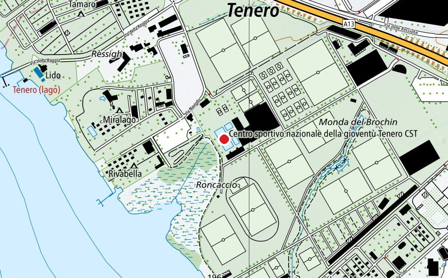 Carte indiquant l’emplacement de 50 m (Piscine)