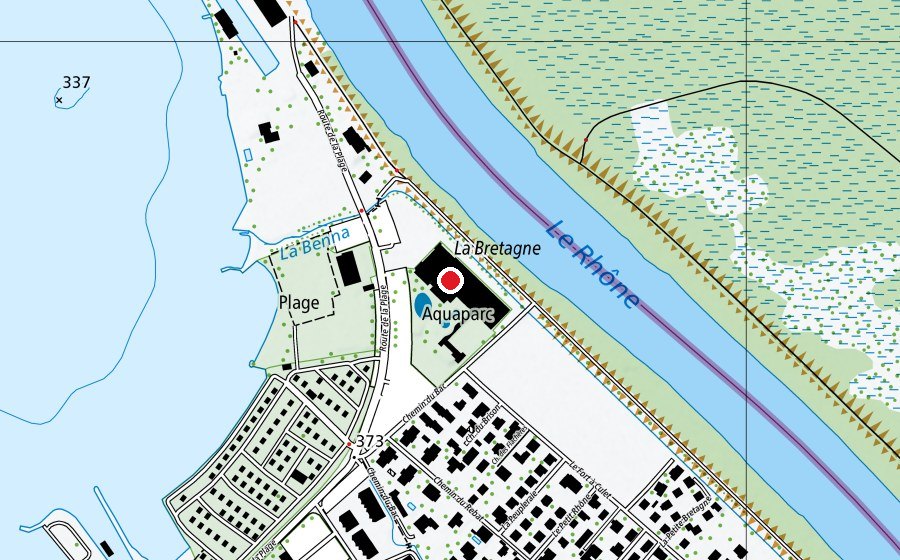Carte indiquant l’emplacement de Aquaparc (Piscine)