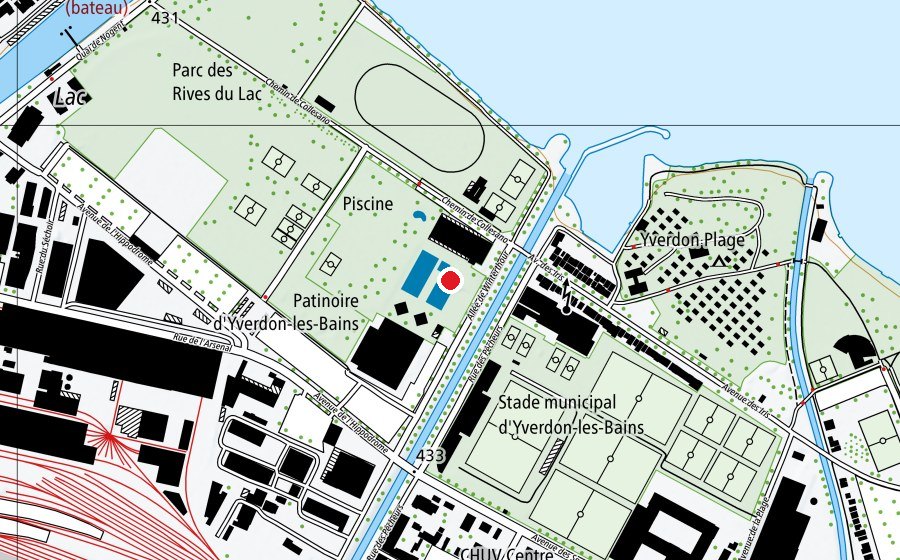 Mappa con la posizione di Arrivée toboggan (Piscina)